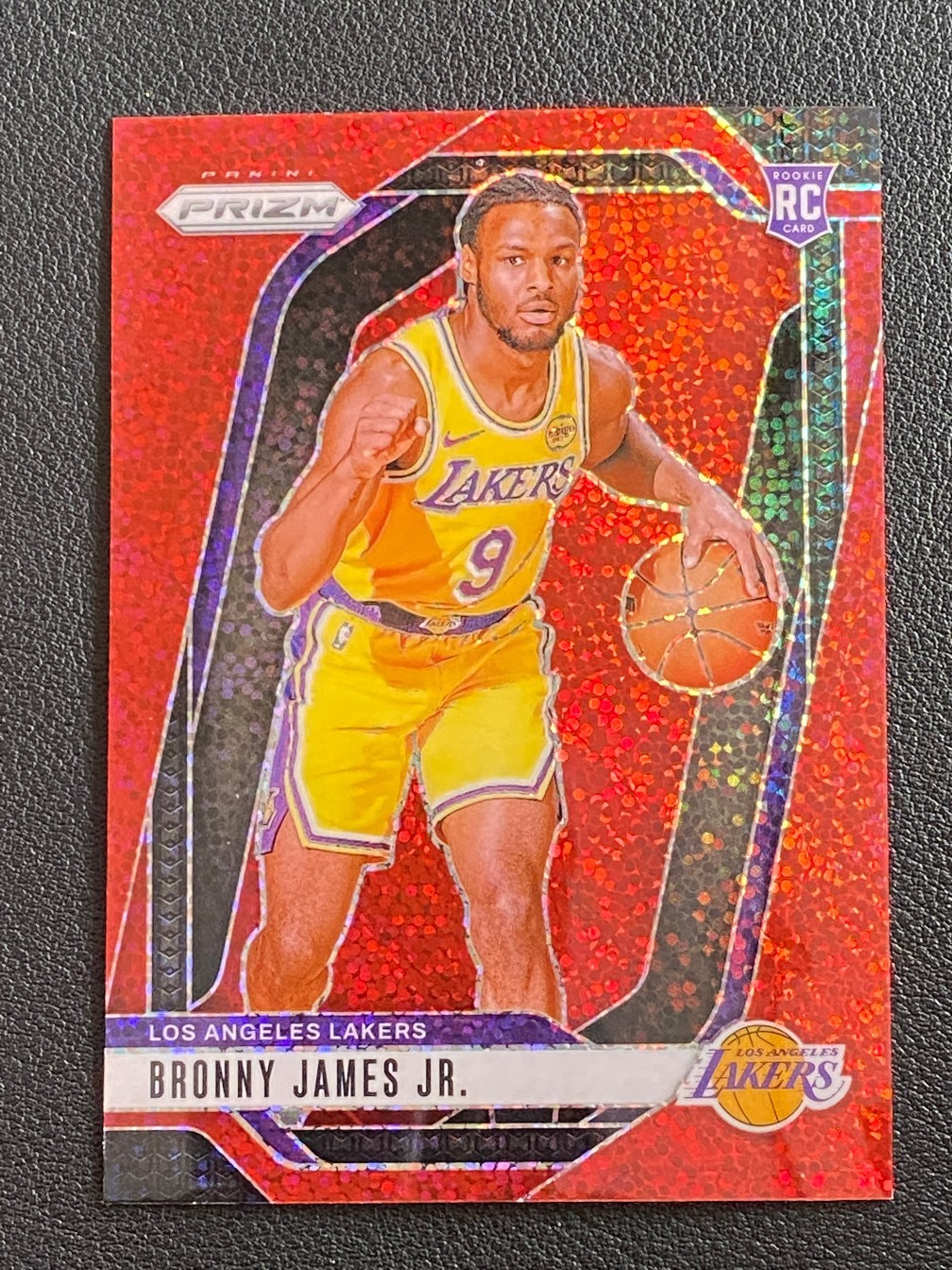 Bronny James Jr. 2024-25 Panini Prizm Red Sparkle Prizm RC #243