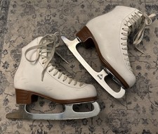 Jackson Mystique Ice Skates 1490 Youth Size 4C White w/ Guards