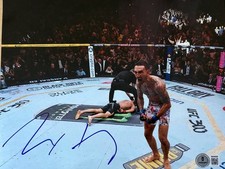 MAX HOLLOWAY SIGNED AUTOGRAPHED UFC MMA BLESSED 8X10 PHOTO BAS COA BECKETT