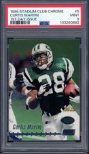 1999 STADIUM CLUB CHROME /100 CURTIS MARTIN MINT PSA 9 1ST DAY ISSUE POP 1 