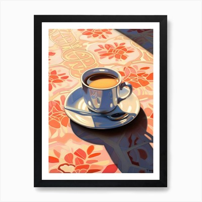 Cafe Macchiato Kunstdruck gerahmt Wandbild Poster Leinwanddruck Bild