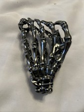 Skeletal Hand Gothic Hair Claw Clip 3.5  Accessory Emo Biker Punk Style W/ Skull