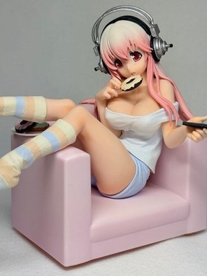 Super Sonico Daily Life Coverage Snack Time Figure Prize Japan Used