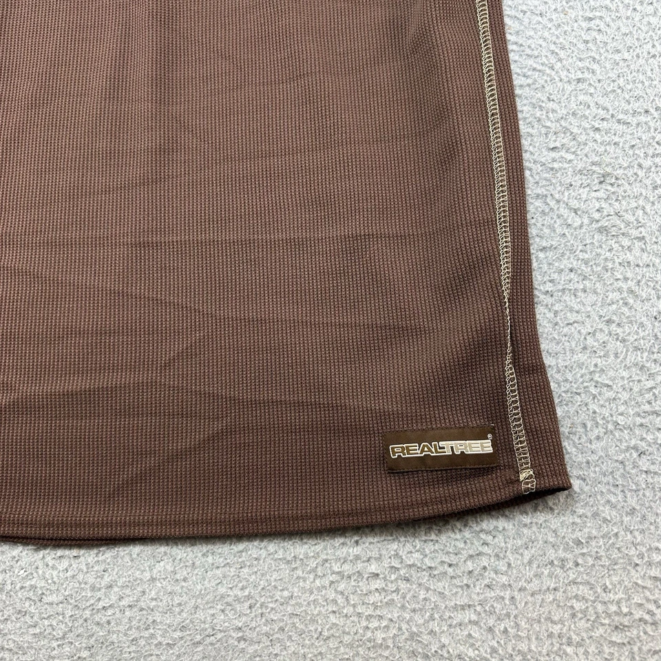 Realtree Shirt Mens Medium Brown Midweight Performance Thermal Top Waffle Print - Image 2 of 4