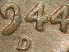 HIGH GRADE MINT ERROR 1944-D  LINCOLN WHEAT CENT DDO#1  FS#101  AU+