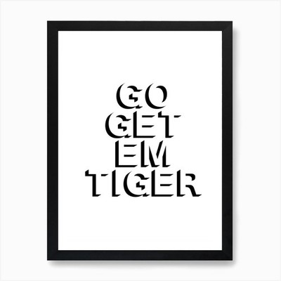 Go Get Em Tiger Shadow 2 Kunstdruck gerahmt Wandbild Poster Leinwanddruck Bild