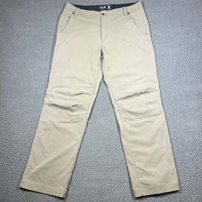 Mountain Hardwear AP Pants Mens 34x32 Khaki Tan Nylon Stretch Hiking Climbing