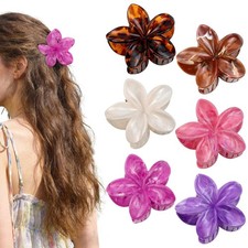 SEMATA 6 Pcs Flower Large Claw Hair Clips for Women Cute Medium 21-Colorful
