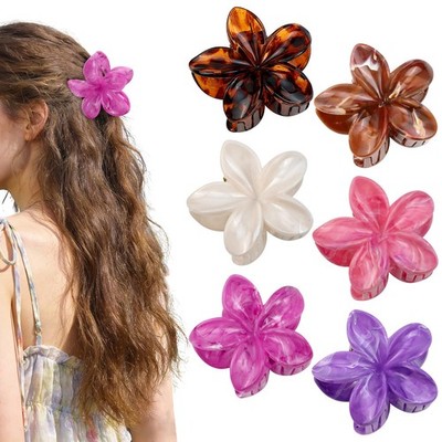 SEMATA 6 Pcs Flower Large Claw Hair Clips for Women Cute Medium 21-Colorful