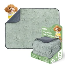 Washable Pee Pads for Dogs: 2 Pack Super Absorbent Reusable Puppy Pads, Leakp...