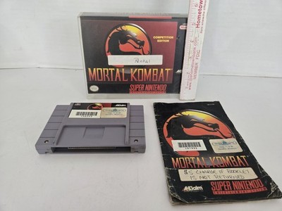 Super Nintendo Mortal Kombat Game 1992 W/ Case & Booklet FREE SHIPPING