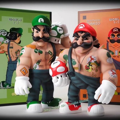 K.K STUDIO Super Mario & Luigi Plumber Statue Collectible Model SET