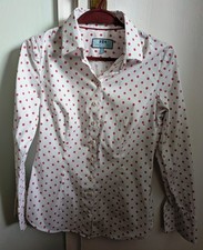 Gorgeous Union Jack white Hawes and Curtis fitted ladies shirt size 10