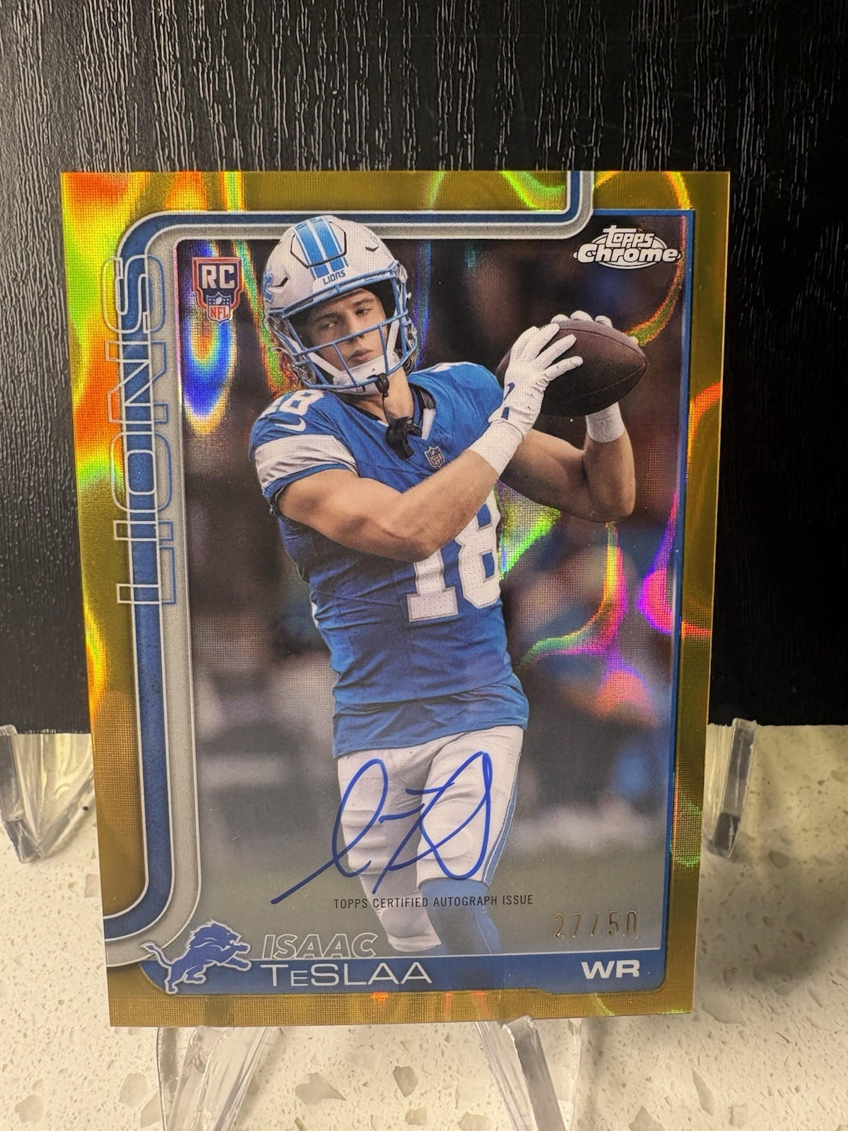 Isaac TeSlaa Topps Chrome Sapphire Edition Rookie Autographs #RAITS Gold