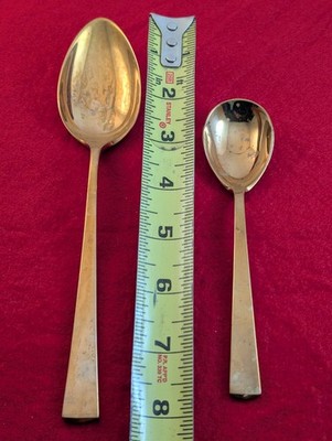 Vintage Dirigold Dirilyte Empress Goldware Solid Serving Spoon, Sugar Spoon