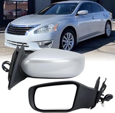 Left Driver Side Silver Mirror Compatible with Nissan Altima 2013-2018 Sedan Po