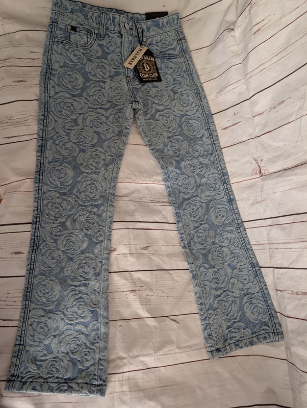 Billion Dollar Flower Print Denim Jeans Girls Size 10