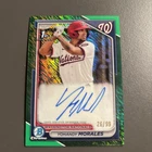 2024 Bowman Chrome Prospects Auto Yohandy Morales 1st Green Shimmer /99 (RC, AU)