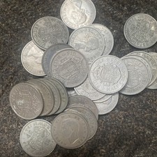 100 CUPRO NICKEL HALF CROWNS FROM CIRCULATION MIX OF GEORGE VI AND ELIZABETH