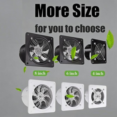 4''/6''/8''/10''/12 Exhaust Fan Ventilation Extractor Fan Wall-Mounted Square Blower