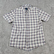 Prana Shirt Mens Large Tartan Plaid Bryner Regular Fit Lightweight Camp Hike