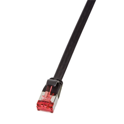 LogiLink CAT 6A Patchkabel Flach Geschirmt PIMF SlimLine schwarz 3 m