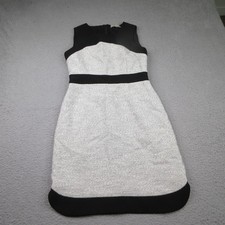 Banana Republic Sheath Dress Women Size 2 White/Black Sleveless Mini