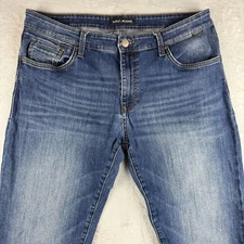 Mavi Jeans Mens 36x36 Blue Zach Straight Fit Premium Dark Wash Stretch Denim