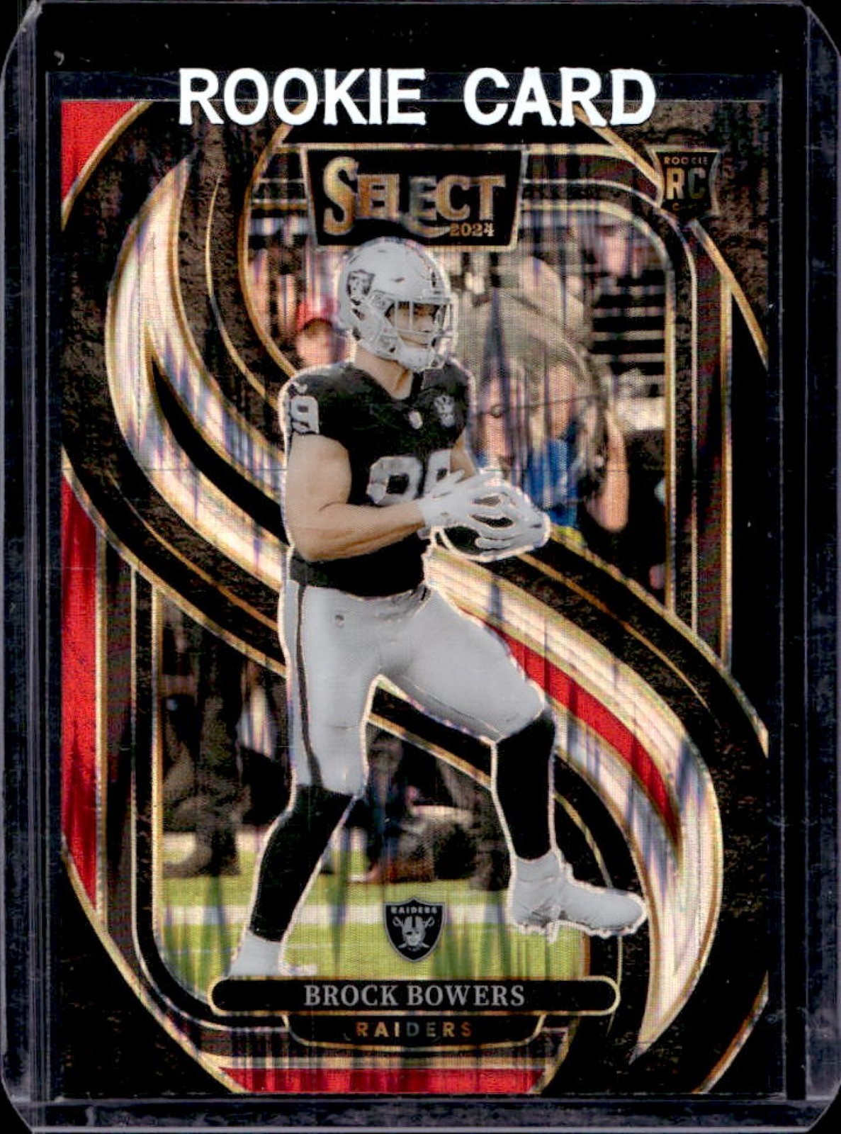 2024 Select Brock Bowers Premier RC Black and Red Prizm Shock #118 Raiders