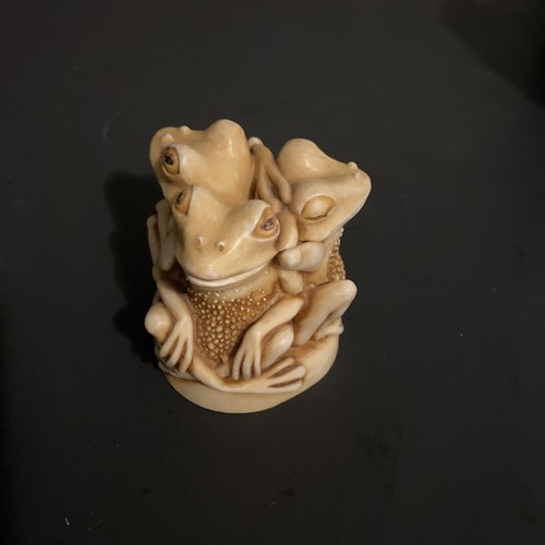 Harmony Kingdom 1994 Tongue and Cheek Frogs Trinket Box Mármol/Resin Retired