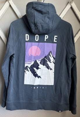Dope Common Peak 22 Men's M Hoodie Mountain Range Graphic