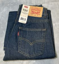 Levis 550 Jeans Boys Size 8 Reg 24x22 Blue Relaxed Fit Tapered Leg Denim NEW