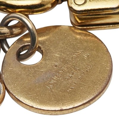 Louis Vuitton LV Circle Keychain Bag Charm M68000 Gold Plated Used