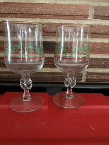 Set Of Four Arby’s Vintage Holiday Stemware Made By Libby