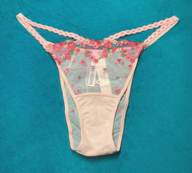 Victoria's Secret Dream Angels Pink Hearts and Roses Embroidery Babydoll Set XL