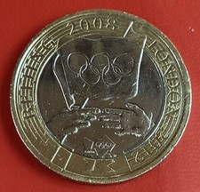 Rare Beijing 2008 to London 2012 Olympic Handover 2 Pound Coin Minting Error 