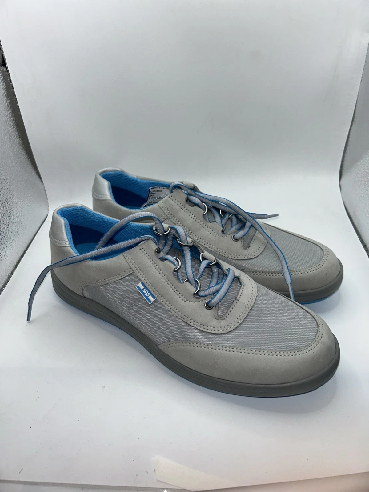 SAS Sporty Women's Size US 9M Silver Gray Blue Lace Up Sneaker USA Made