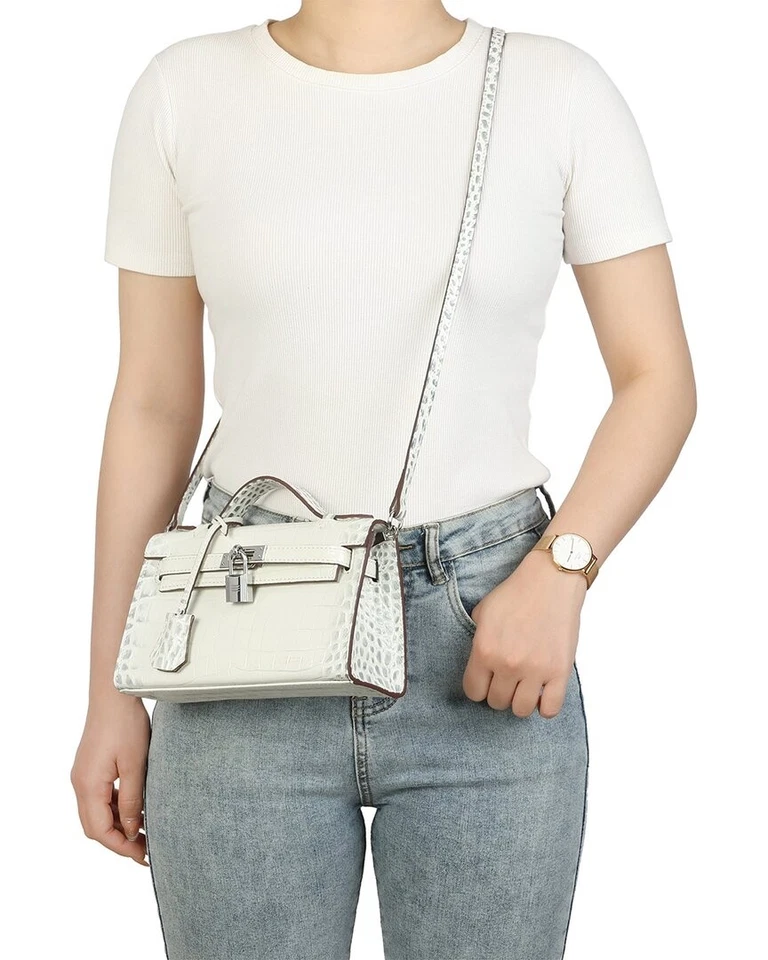 Tiffany & Fred Paris Croco-Embossed Top-Handle Crossbody Women's - Image 4 of 4