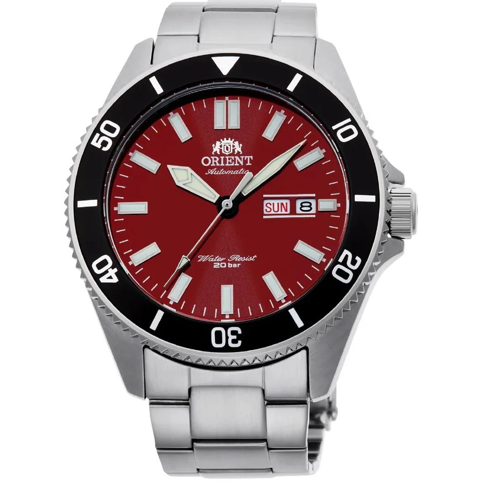 Orient Kano Men's Automatic Watch RA-AA0915R19B Red Dial Steel Bracelet 200M