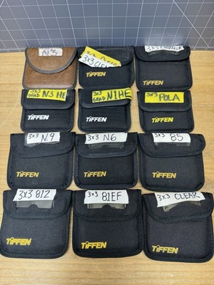 LOT OF 12 Tiffen 3x3 Square Camera Filters ND 0.3 0.6 0.9 Enhancer 81EF 812 N1HE