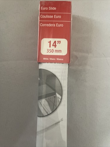 Richelieu Euro Slide 14" 350mm 3/4 Verlängerung Seitenmontage Schublade weiß NEU - Bild 1 von 2