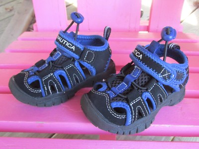 Nautica Toddler Size Sandals Water Shoes Black Blue