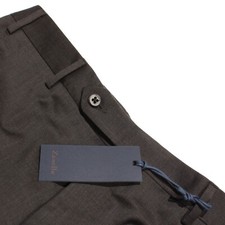 Zanella NWT Dress Pants Size 35 US Devon In Solid Brown 100 Wool