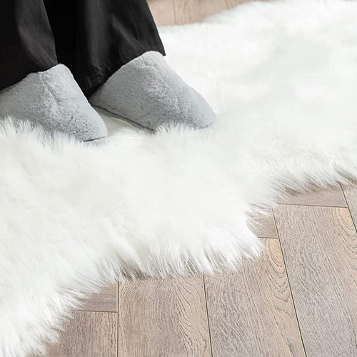 Latepis Faux Fur Sheepskin Area Rugs Soft Shaggy Carpet for Living Room Bedroom - Picture 131 of 219