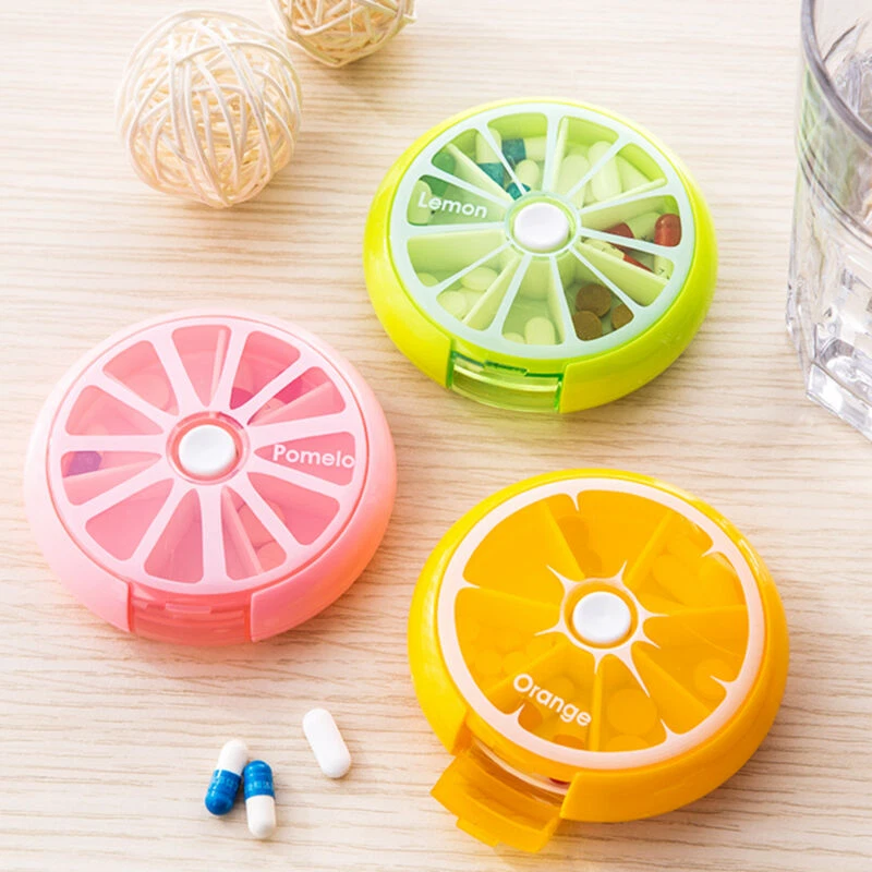 Medikamentenbox RUNDE Pillendose 7 Tage Tablettenbox Pillenbox Tablettendose - Bild 3 von 4