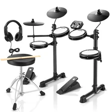 Donner DED-80 Electric Drum Set 5 Drum 3 Cymbal With Throne Headphone 180 Sounds