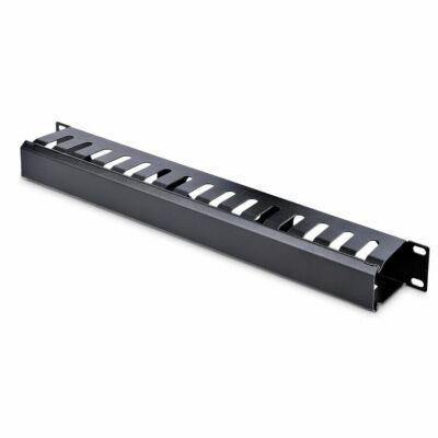 StarTech 1U Rack Finger Duct Cable Management Panel - Steel, With Removable Cover