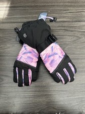 Champion Girls Black Adjustable Waterproof Winter Snow Ski Mittens Size 4/7