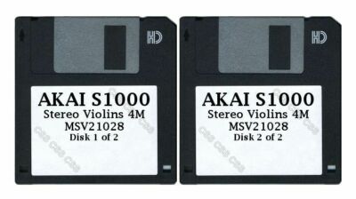 Akai S1000 Set of Two Floppy Disks Stereo Violins 4M MSV21028
