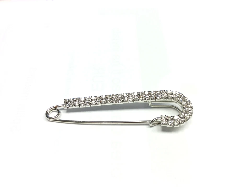 SPILLA BALIA IN STRASS ARGENTO CM 8 - Immagine 2 di 2